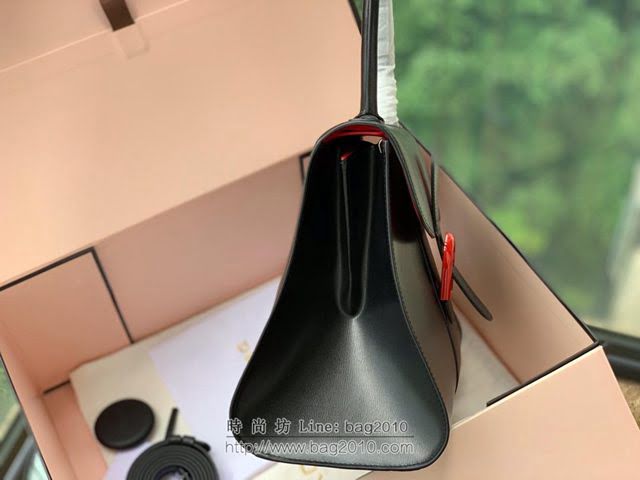DELVAUX女包 Delvaux Brillant Lunar限量賀歲版 原版牛皮 德爾沃女手提包 女手拎包 DV0028賀歲版黑紅扣  fcs1320